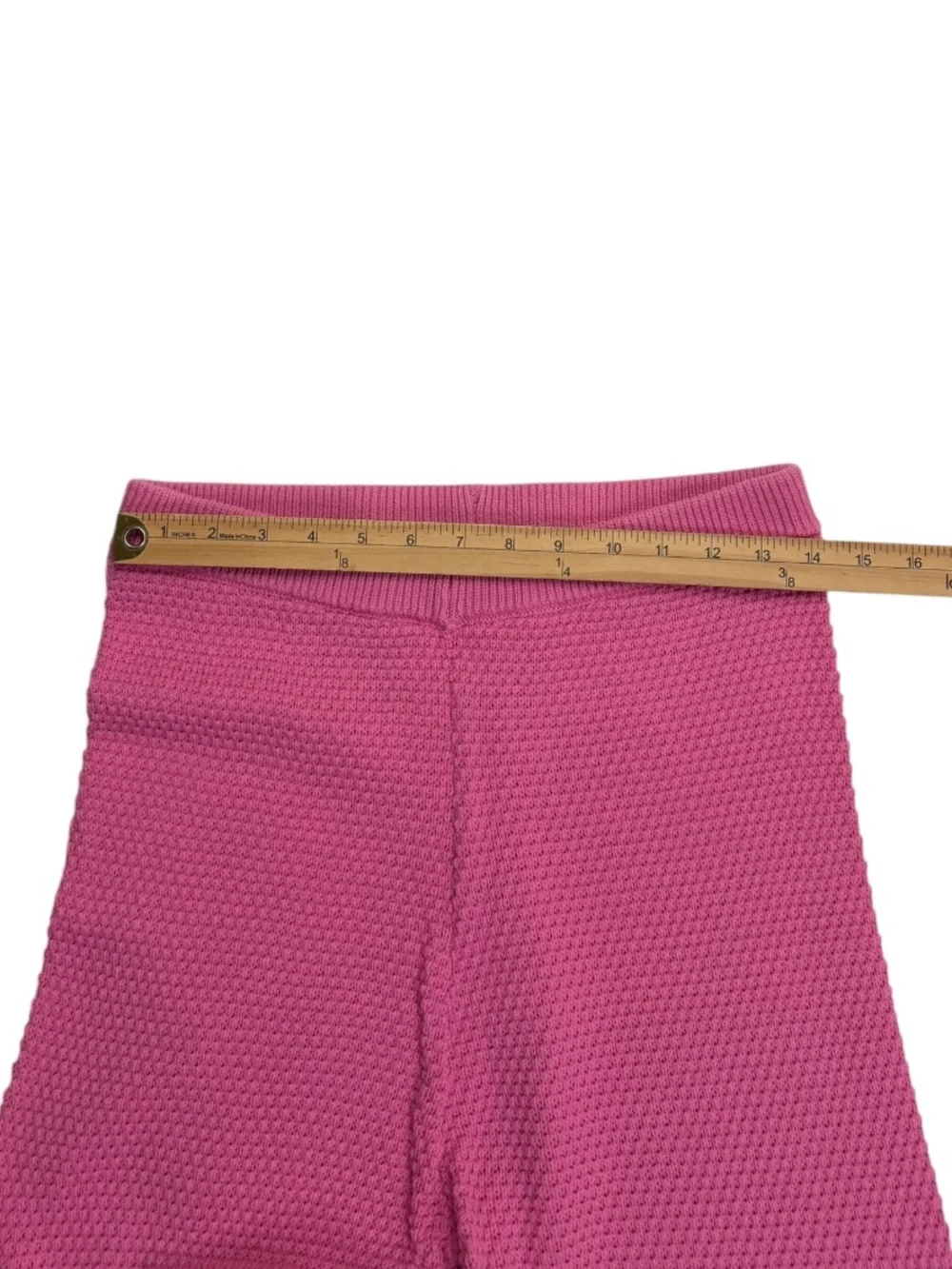 Free People Hailee Waffle Knit Lounge Set Pink Small 2 Piece